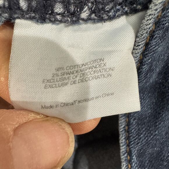 Tory Burch Jeans Womens 29 Blue Straight Leg Stretch Denim Logo Mid Rise - Picture 12 of 13